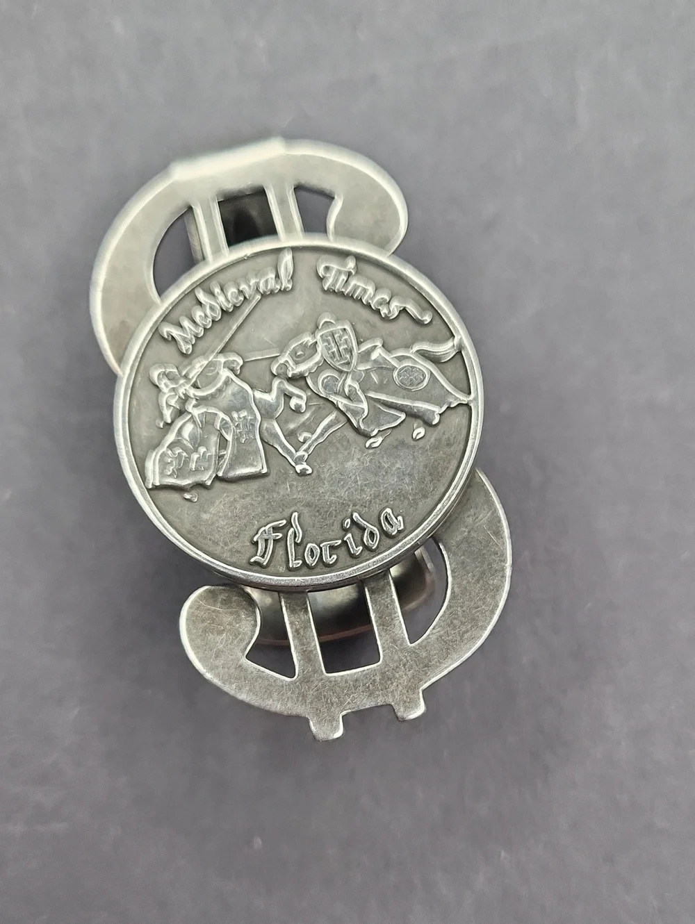 Vintage Silver-Tone 'Medieval Times Florida' Money Clip